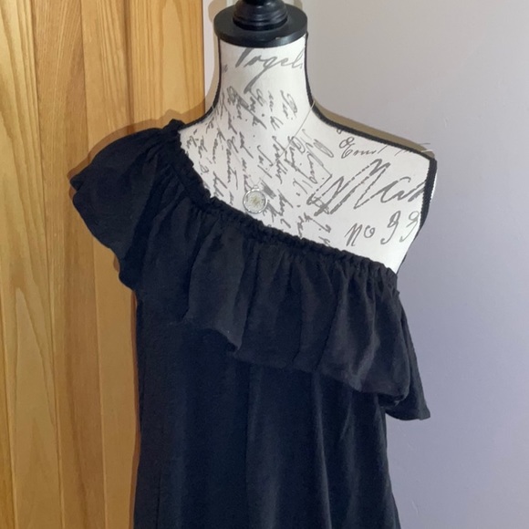 100% Prima Cotton Black Goldie, off the shoulder Sun dress. Like new! Small - Picture 10 of 14